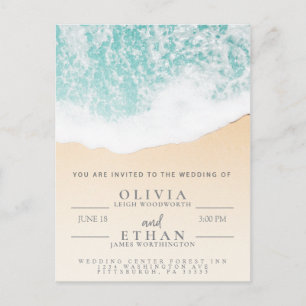 Carte postale Faire-part de mariage Tropical Beach