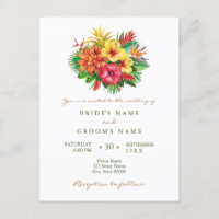 Faire-part de mariage tropicale fleurie colorée