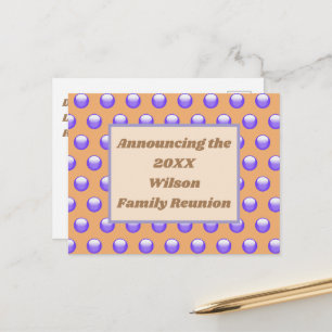 Carte Postale Faire-part de Motif Polka bleu Reunion
