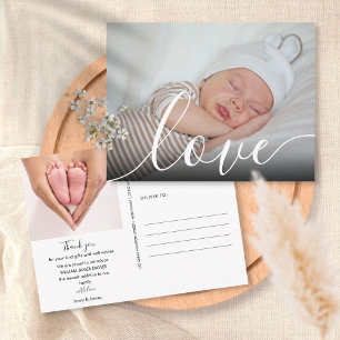 Carte Postale Faire-part de naissance avec photo de bébé moderne