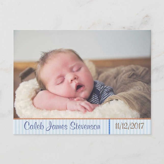 Carte postale Faire-part de naissance bébé personn (Devant)