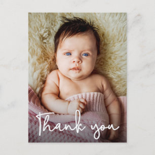 Carte Postale Faire-part de naissance de Baby shower photo verti