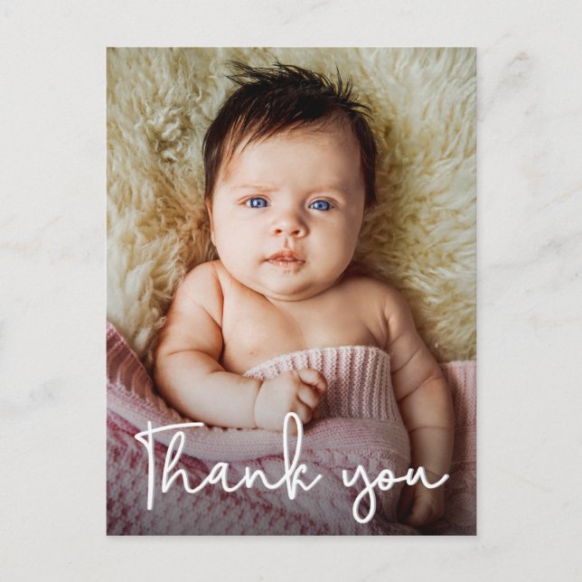 Carte Postale Faire-part de naissance de Baby shower photo verti (Devant)