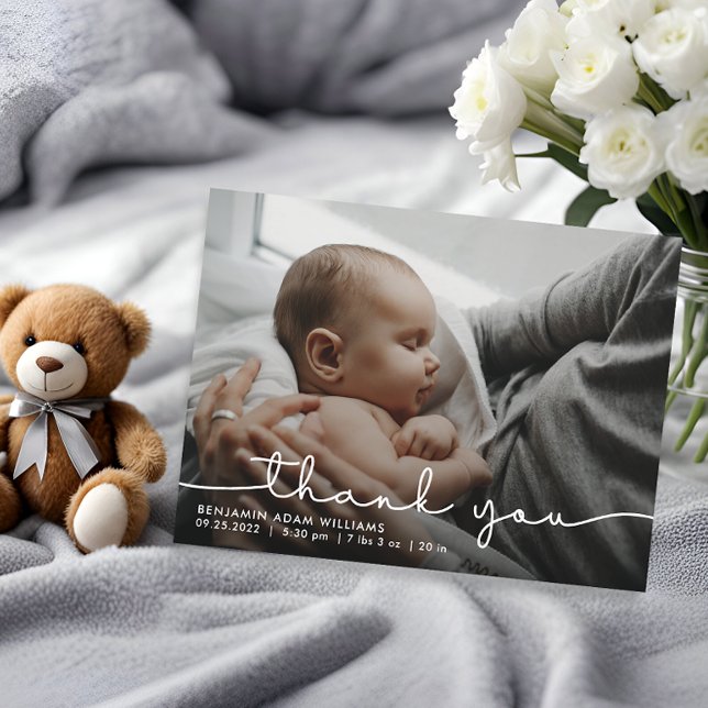 Carte Postale Faire part de naissance de bébé avec un script de  (Créateur téléchargé)