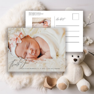Carte Postale Faire-part de naissance de bébé Merci Photo