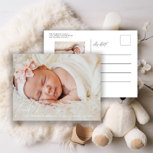 Carte Postale Faire-part de naissance de bébé remerciement photo