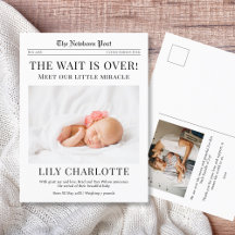 Faire-part de naissance de journal