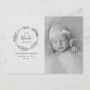 Carte postale faire-part de naissance de la couron