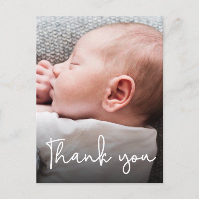 Carte Postale Faire-part de naissance de Merci de Baby shower ve (Devant)