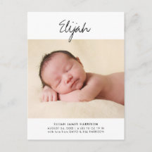 Carte postale Faire-part de naissance de nom de sc