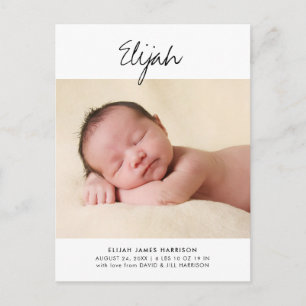 Carte postale Faire-part de naissance de nom de sc