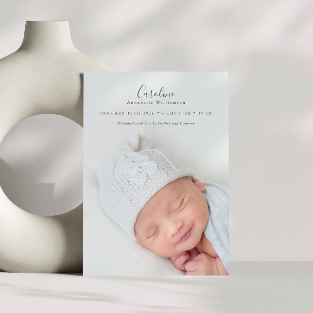 Carte Postale Faire-part de naissance de superposition photo de  (Créateur téléchargé)