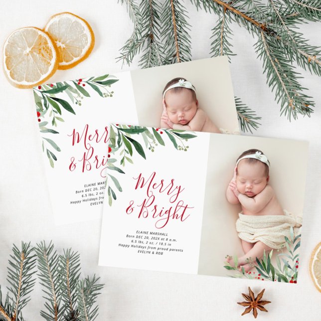 Carte Postale faire-part de naissance de vacances de noël (Créateur téléchargé)