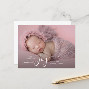 Carte Postale faire-part de naissance de vacances en lettres bla