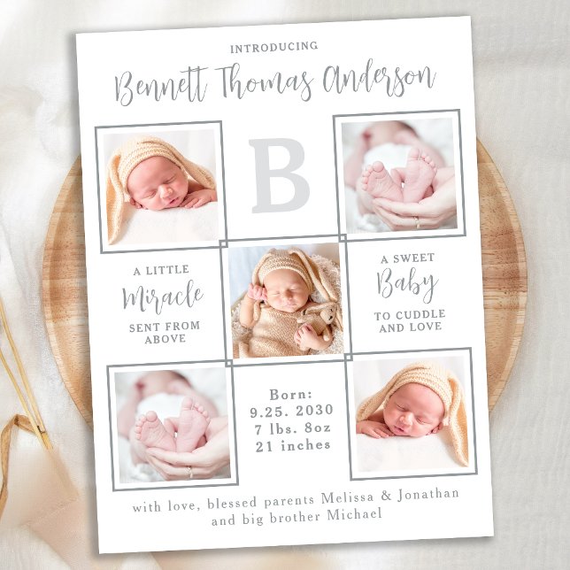 Carte Postale Faire-part de naissance élégant et unique pour nou (Créateur téléchargé)