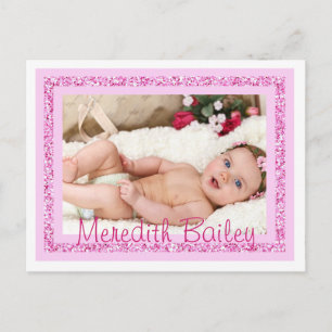 Carte postale Faire-part de naissance fille bébé