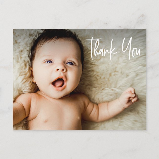 Carte Postale Faire-part de naissance Photo Calligraphie manuscr (Devant)
