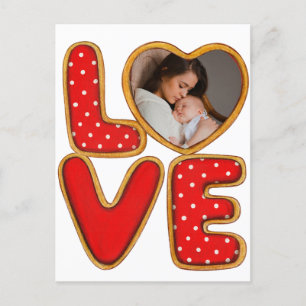 Carte Postale Faire-part de naissance photo Heart Baby Keepsaké 