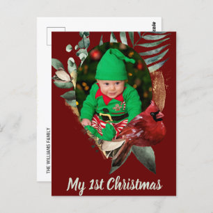 Carte Postale Faire-part de naissance photo pour bébé d'hiver