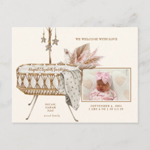 Carte Postale Faire-part de naissance photo vintage Bassinet Pam