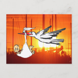 Carte Postale Faire-part de naissance Stork & Baby do-it-yoursel