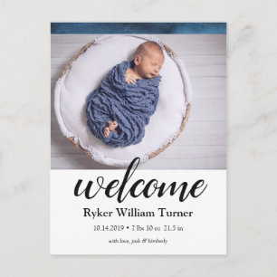 Carte postale Faire-part de naissance Watercolor