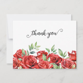 Carte Postale Faire-part de remerciement avec bordure de roses r