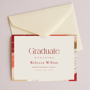 Carte Postale Faire-part de remise de diplôme élégant rétro