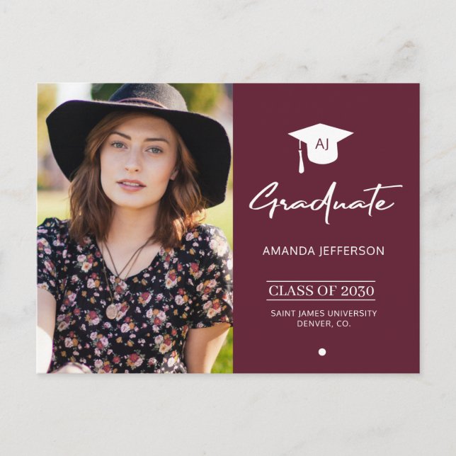 Carte Postale Faire-part de remise de diplôme photo bordeaux élé (Devant)