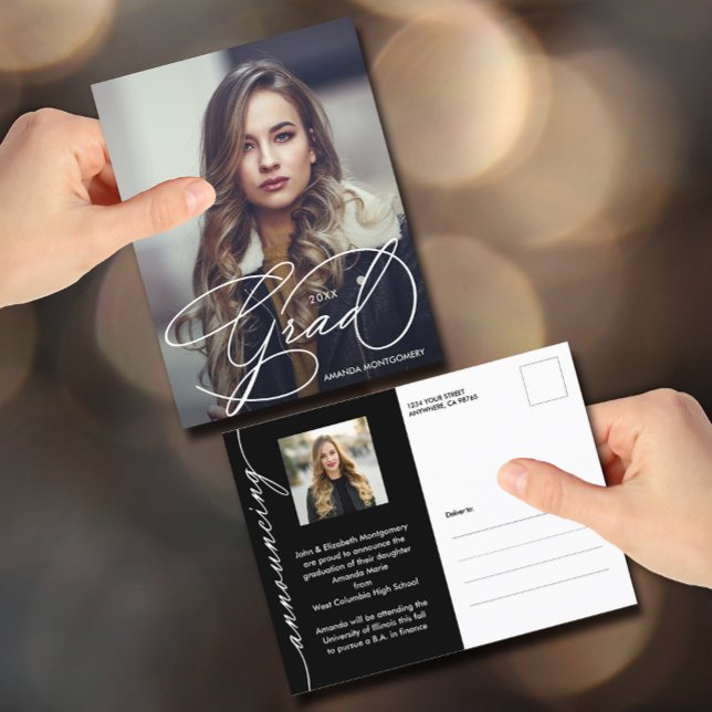 Carte Postale Faire-part de remise des diplômes avec photo de pr (Créateur téléchargé)