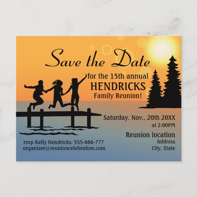 Carte postale Faire-part de réunion familiale créa (Devant)