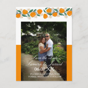 Carte Postale Faire-part de sauvegarde botanique orange dessinée