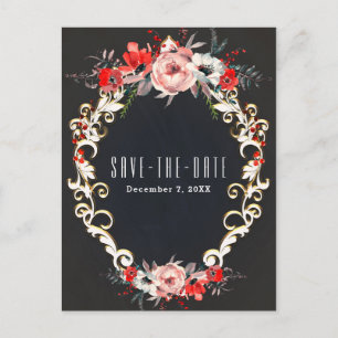 Carte Postale Faire-part Décembre Mariage d'Hiver de Noël Baie Sauver la Da