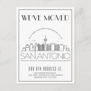 Carte Postale Faire-part Déco moderne de San Antonio   Changement d'adresse