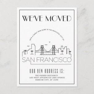 Carte Postale Faire-part Déco moderne de San Francisco   Changement d'adres