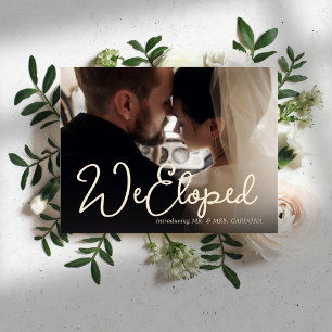 Carte Postale Faire-part Décontracté Nous Eloped Script Photo