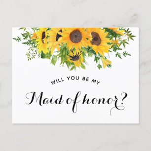 Carte Postale Faire-part Demande de témoin de mariage Tournesol