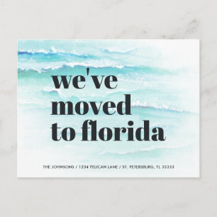 Carte Postale Faire-part Déménagé en Floride Ocean Waves Nouvelle adresse