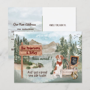 Carte Postale Faire-part Déménagement de Brittany Spaniel Woodland Nouvelle