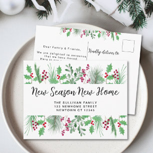 Carte Postale Faire-part Déménagement de Noël