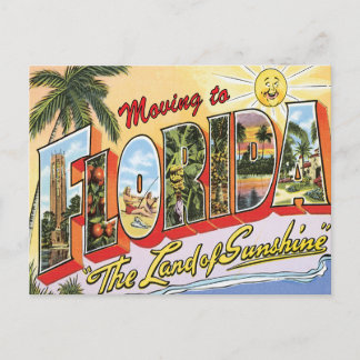 Carte Postale Faire-part Déménagement en Floride Changement d'adresse vinta