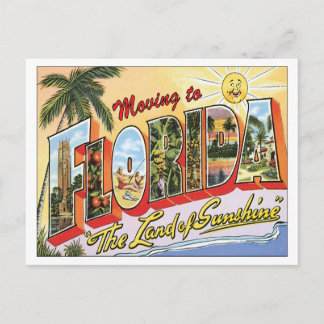 Carte Postale Faire-part Déménagement en Floride Vintage Changement d'Adres