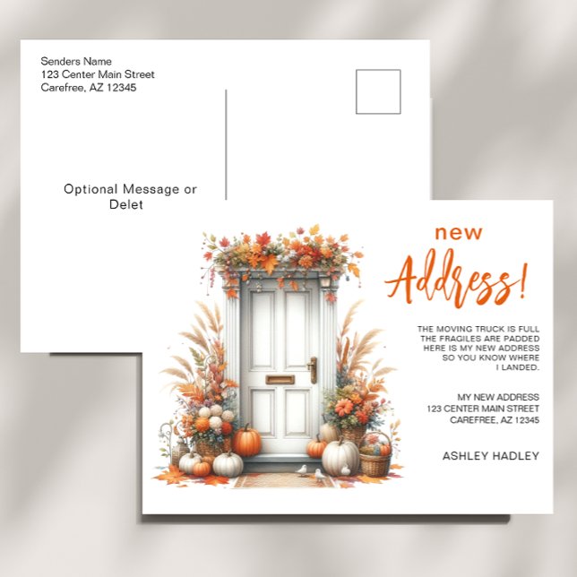 Carte Postale Faire-part Déménagement Nouvelle Adresse Automne (Créateur téléchargé)