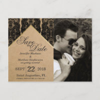 Dentelle noire chic et classique, or et papier Rec