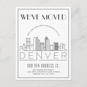 Carte Postale Faire-part Denver Skyline Moderne Déco   Changement d'Adresse