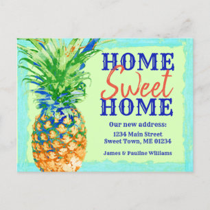 Carte Postale Faire-part Déplacement à la maison doux de maison tropicale