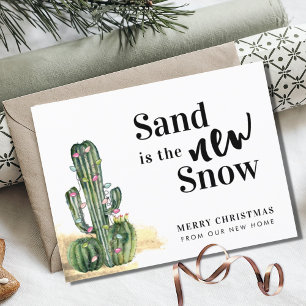 Carte Postale Faire-part Desert Cactus Joyeux Noël Nouvelle adresse