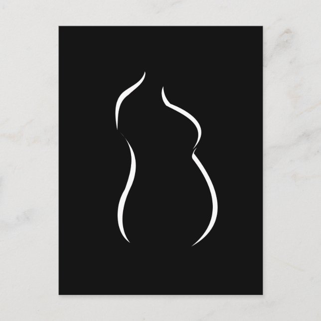 Carte Postale Faire-part Dessin abstrait de grossesse (Devant)