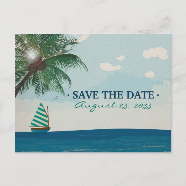 Carte Postale Faire-part Destination mariage enregistrer la date (Devant)