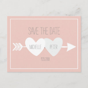 Carte Postale Faire-part Deux Coeurs Sauvegardent La Date